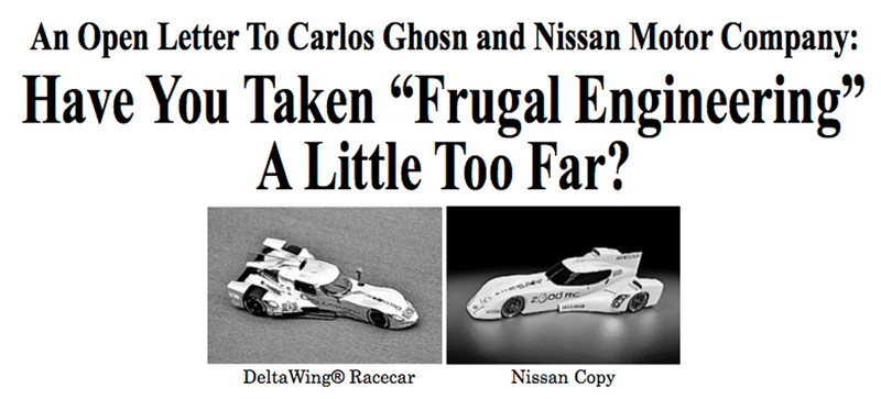 Illustration for article titled Deltawing To Nissan: You Stole Our Design